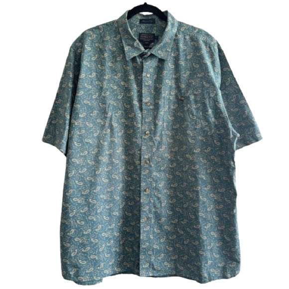 Pendleton Other - Pendleton Thomas Kay Blue Paisley Short Sleeve Casual Button Down Shirt